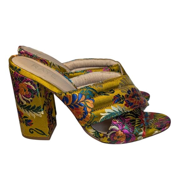RAYE x REVOLVE Monroe Mule Floral Gold Brocade‎ Slide Mule Women's Size 8 - Picture 3 of 16